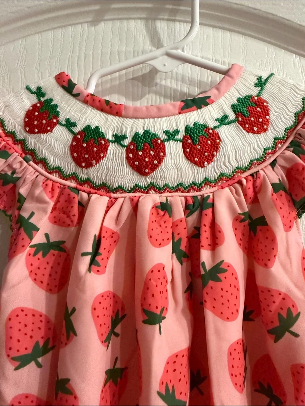 Poppy Kids Co Strawberry Smocked Bubble